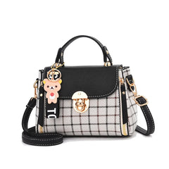 Newposs Plaid Pattern Handbag Women's Buckle Bag