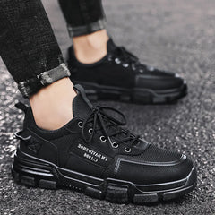 Wear-Resistant Trendy Black Sneakers