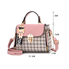 Newposs Plaid Pattern Handbag Women's Buckle Bag